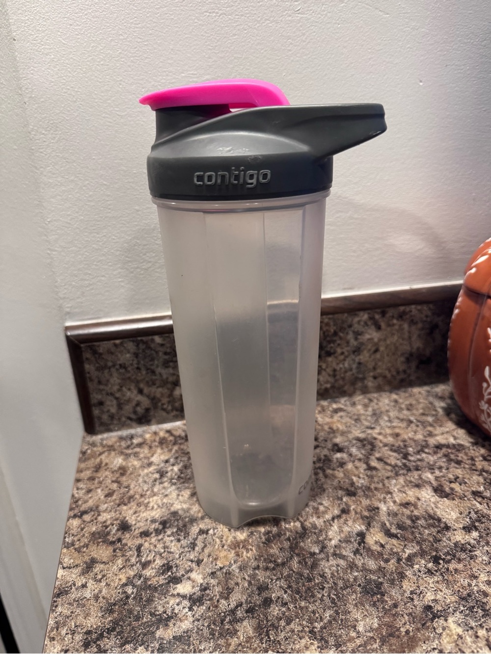 Contigo Gray & Pink Shaker Bottle with Flip Spout